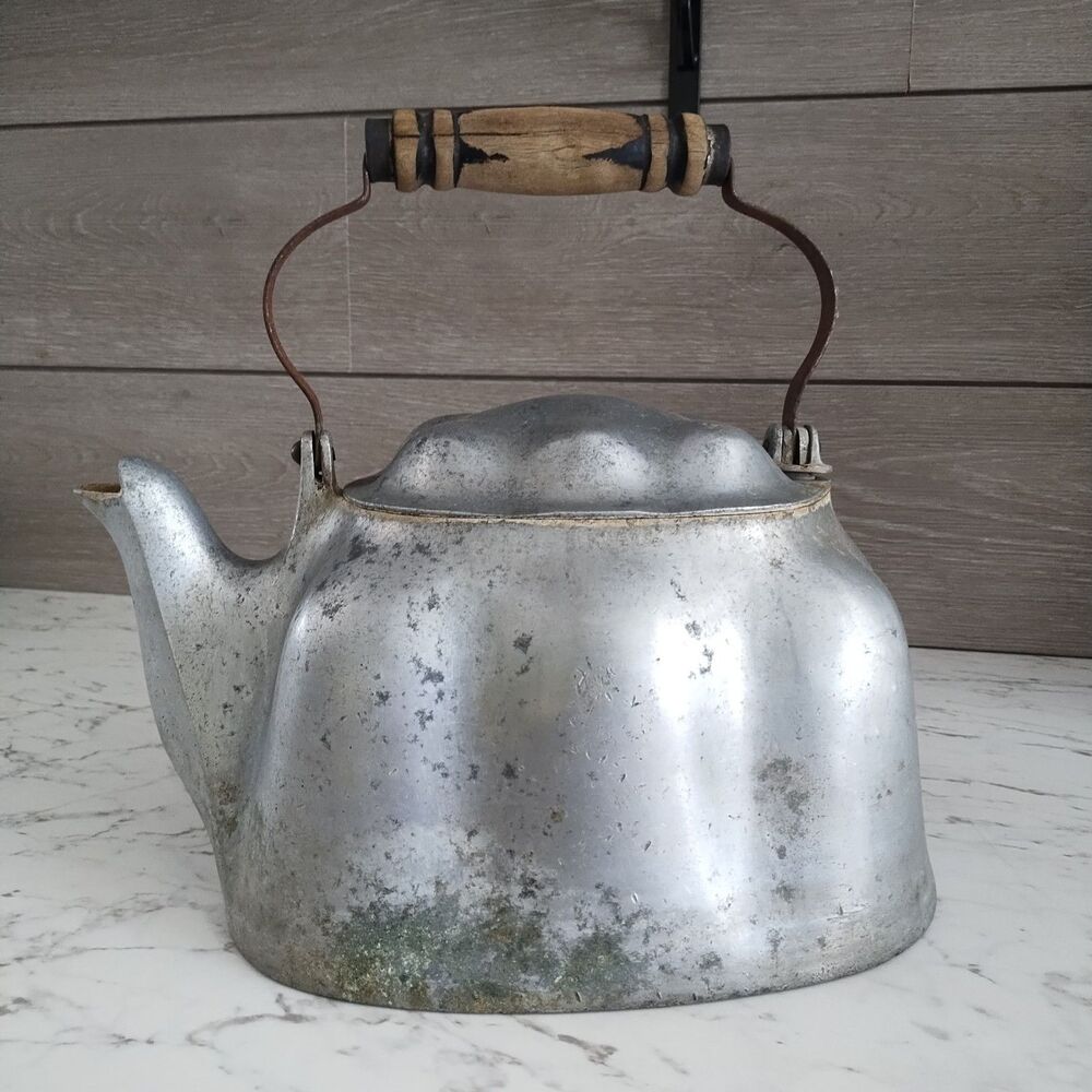 Vintage Wagner Ware Sidney O Grand Prize Tea Kettle 8qt Cast Aluminum Pat 1916